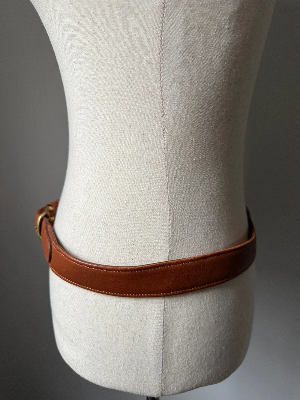 Coach Leather Waist Belt in Cognac with Brass Buckle Classic Brown Cowhide 1”